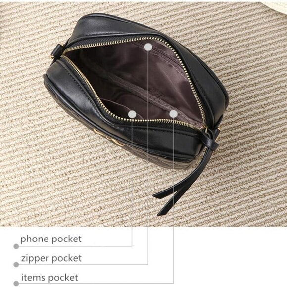 Small Crossbody Bag Faux Leather Women Girls Compact Purse for Travel - Picture 4 of 8